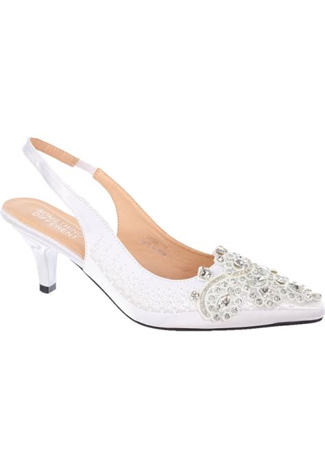 low heel slingback pumps white.